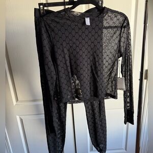 NEW NEVER WORN Noli Sheer Black Lace Set